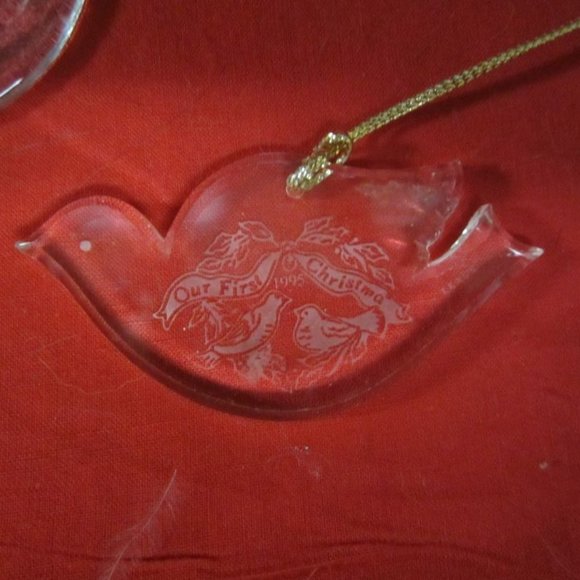 VTG SET OF 3 CRYSTAL ORNAMENTS 80-90'S ERA - Picture 4 of 10